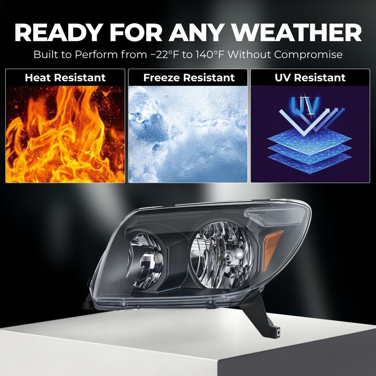 Black Halogen headlight features and specifications for 2003-2005 Toyota 4Runner (image 4)