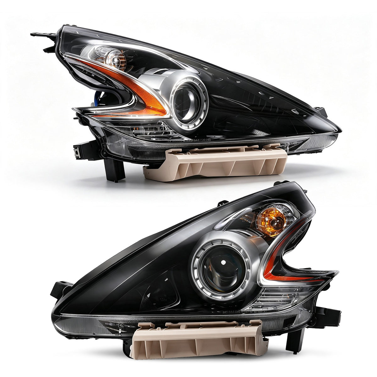 Pair HID headlight rear housing angle for 2009-2020 Nissan 370Z
