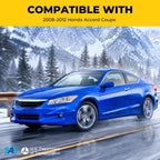 Chrome Halogen headlight lens and housing detail for 2008-2012 Honda Accord Coupe