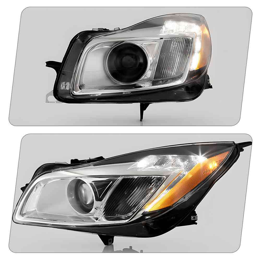 Pair HID headlight front angle for 2011 Buick Regal