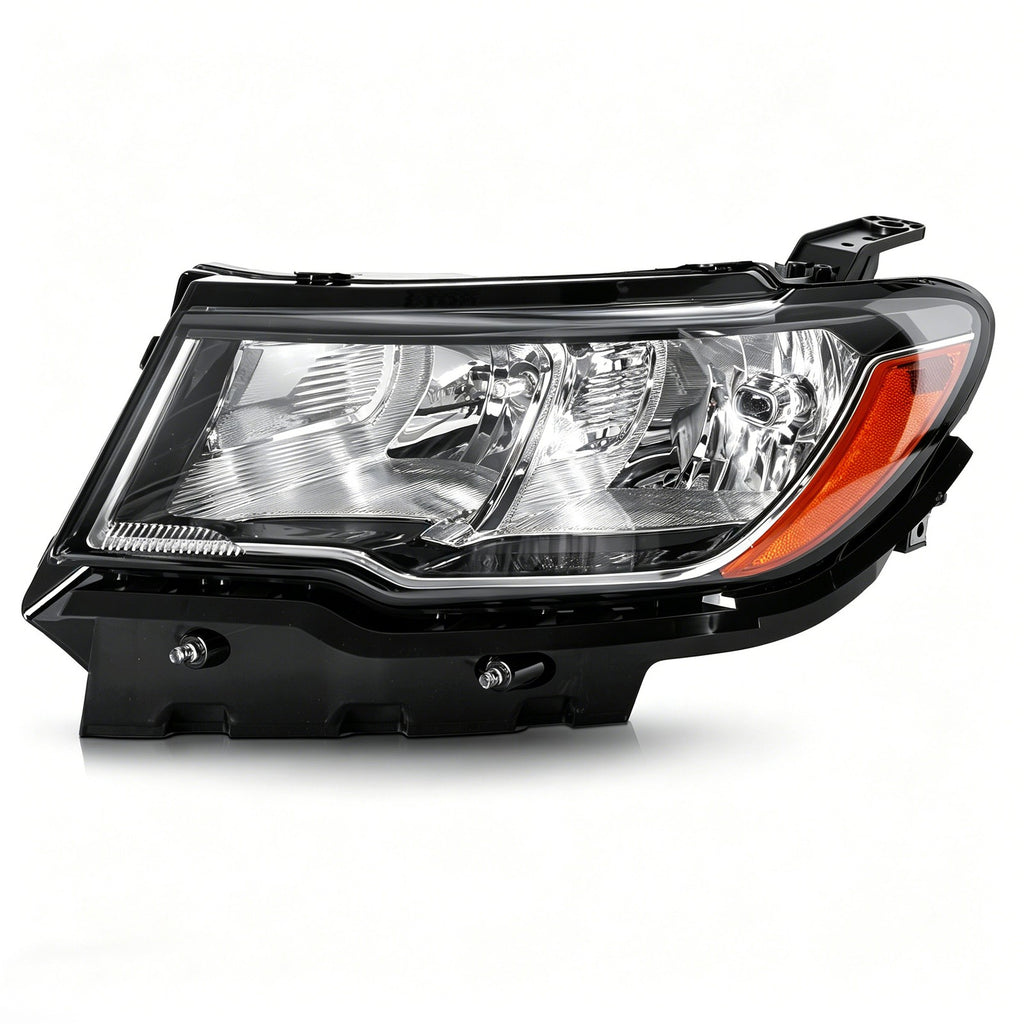 Right halogen headlight lens close-up for 2017-2021 Jeep Compass