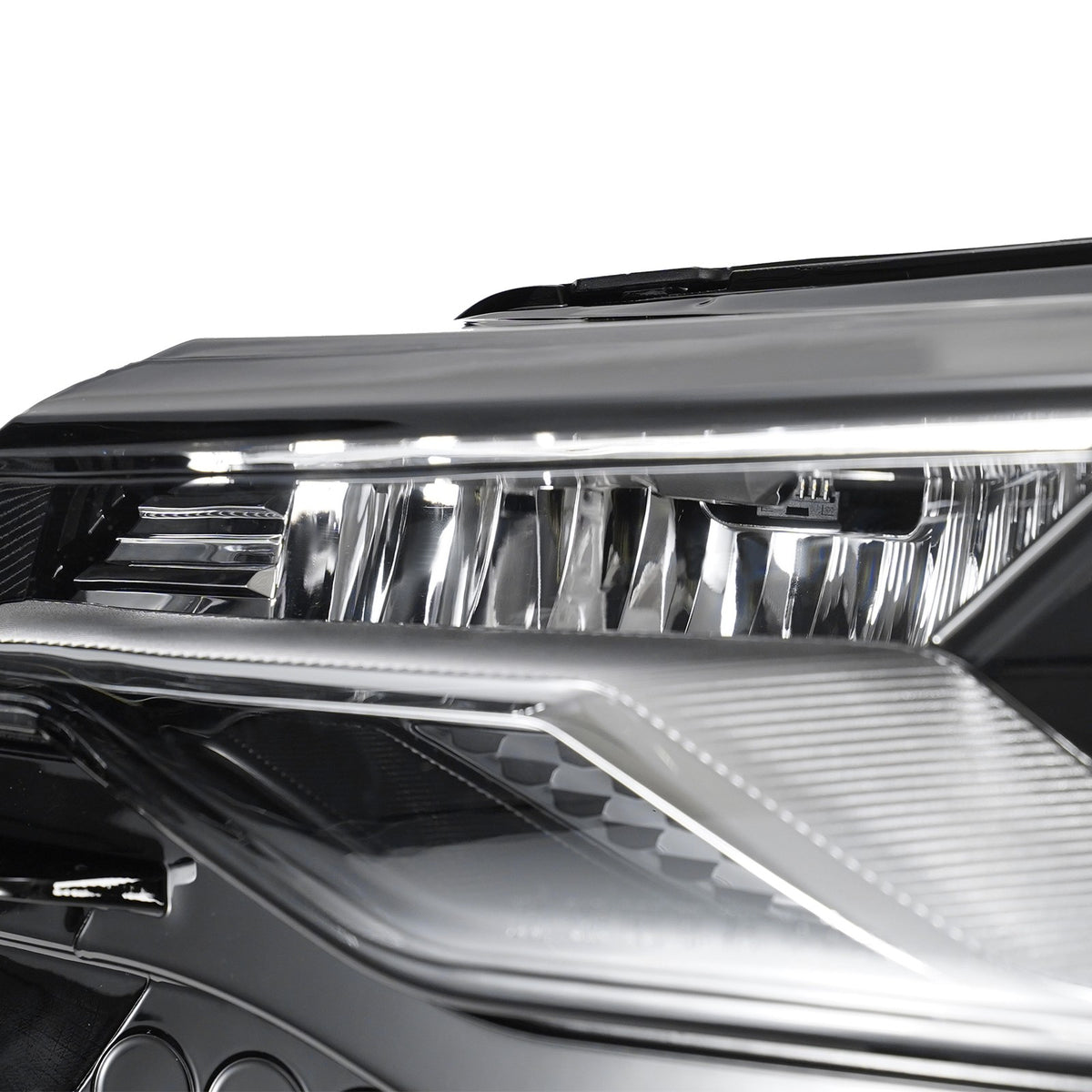 Left LED headlight lens close-up for 2020-2025 Cadillac CT4