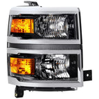 Black Halogen headlight inner lens detail for 2014-2015 Chevrolet Silverado 1500