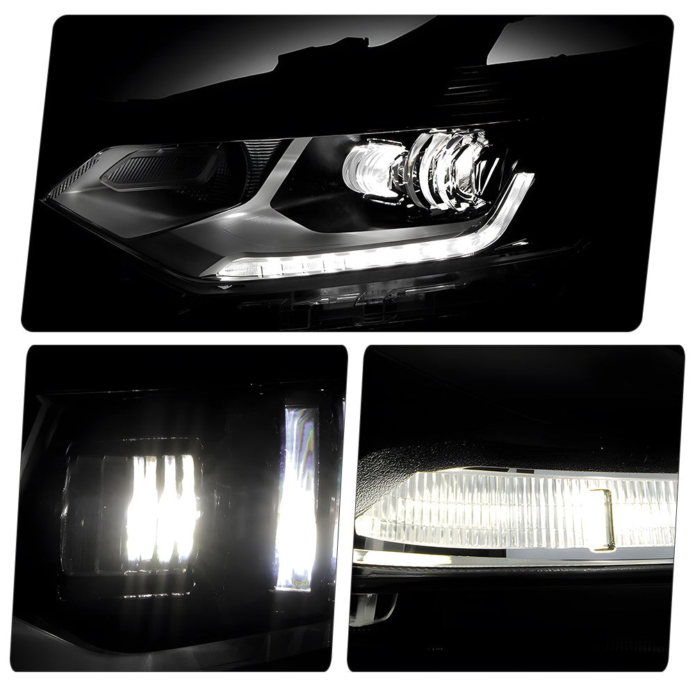 Right LED headlight lens close-up for 2018-2021 Chevy Traverse