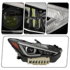 Right LED headlight side angle for 2017-2022 Infiniti Q60
