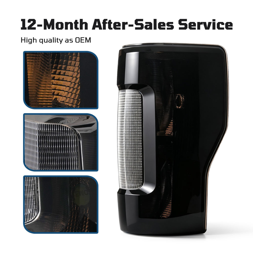 smoked halogen tail light view 8 for Ford F-250 F-350 Super Duty without BLIS (2017-2019)