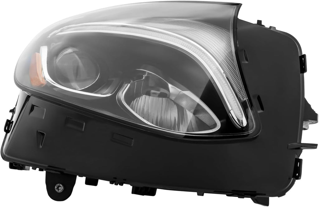 Left LED headlight lens close-up for 2016-2019 Mercedes-Benz GLC