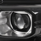 Right LED headlight lens close-up for 2023-2026 GMC Canyon