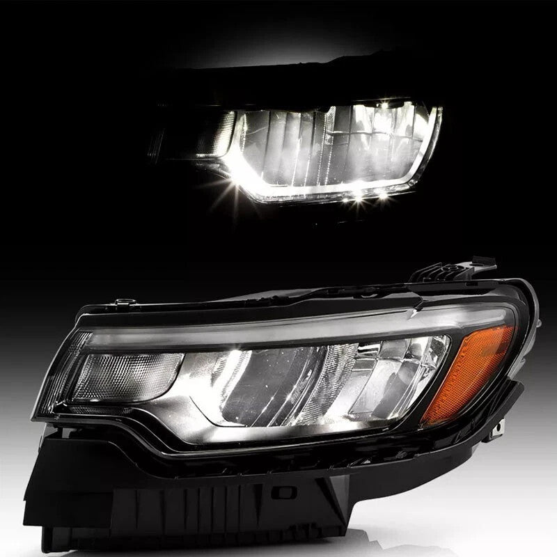Pair LED headlight rear housing angle for 2022-2026 Jeep Compass
