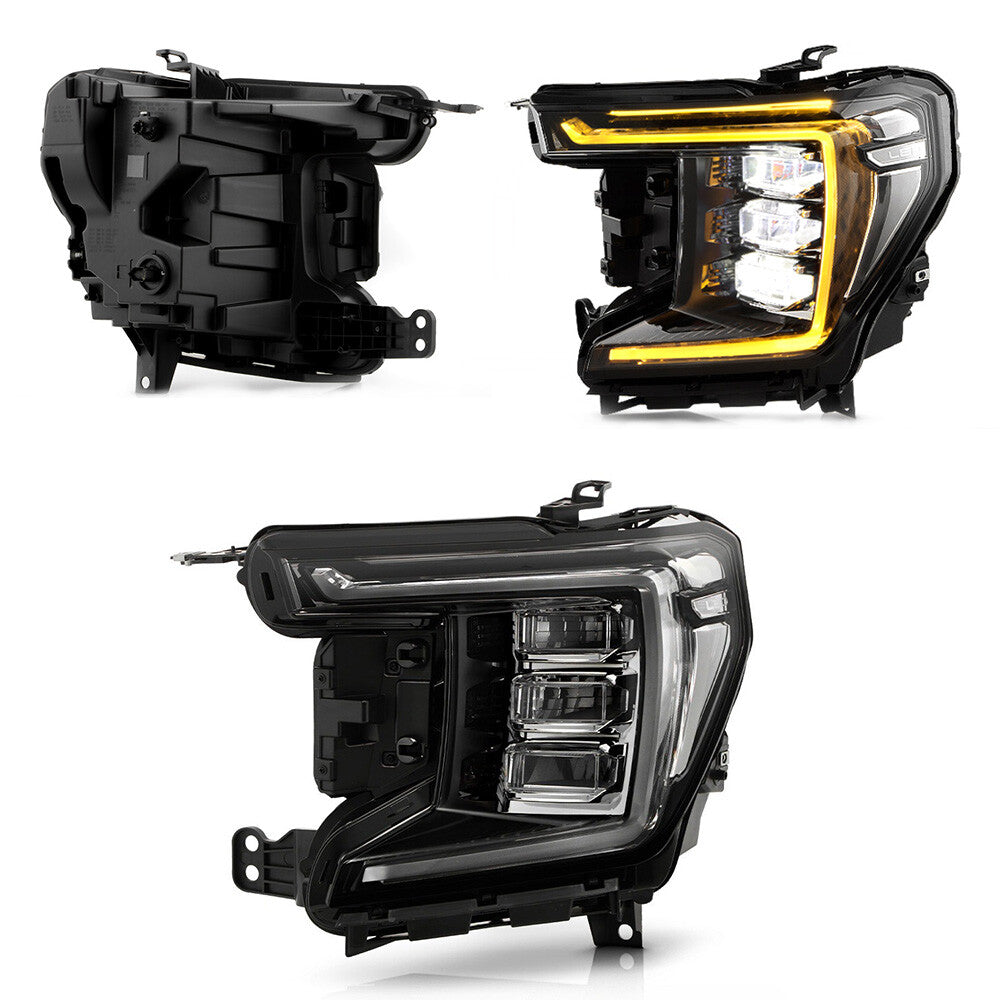 Pair LED headlight front angle for 2021-2024 GMC Yukon XL