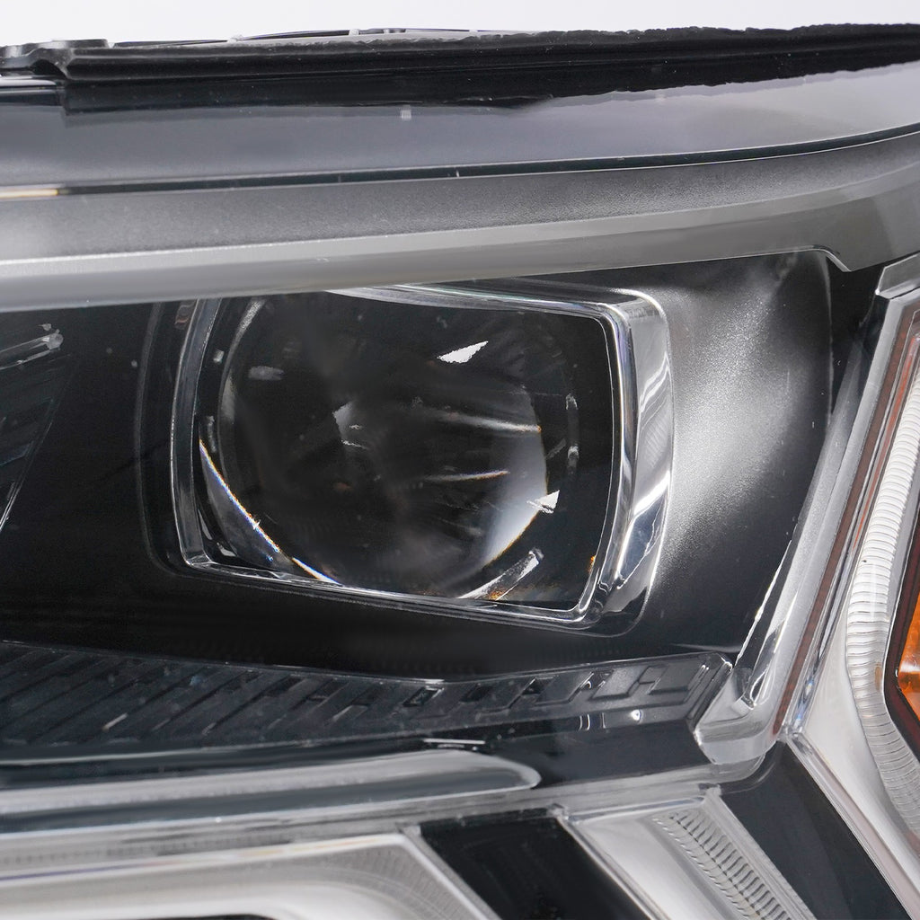 Right LED headlight lens close-up for 2019-2025 Audi Q3