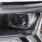 Right LED headlight lens close-up for 2019-2025 Audi Q3