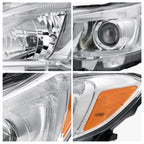 Driver side Chrome Projector Halogen headlight close-up for 2015-2020 Subaru WRX