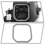 Left HID headlight lens close-up for 2010-2012 Lexus ES350