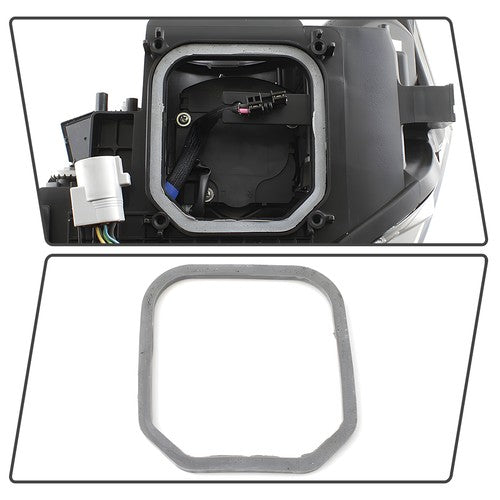 Left HID headlight lens close-up for 2010-2012 Lexus ES350