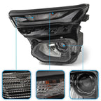 Left halogen headlight lens close-up for 2021-2023 Chevrolet Trailblazer