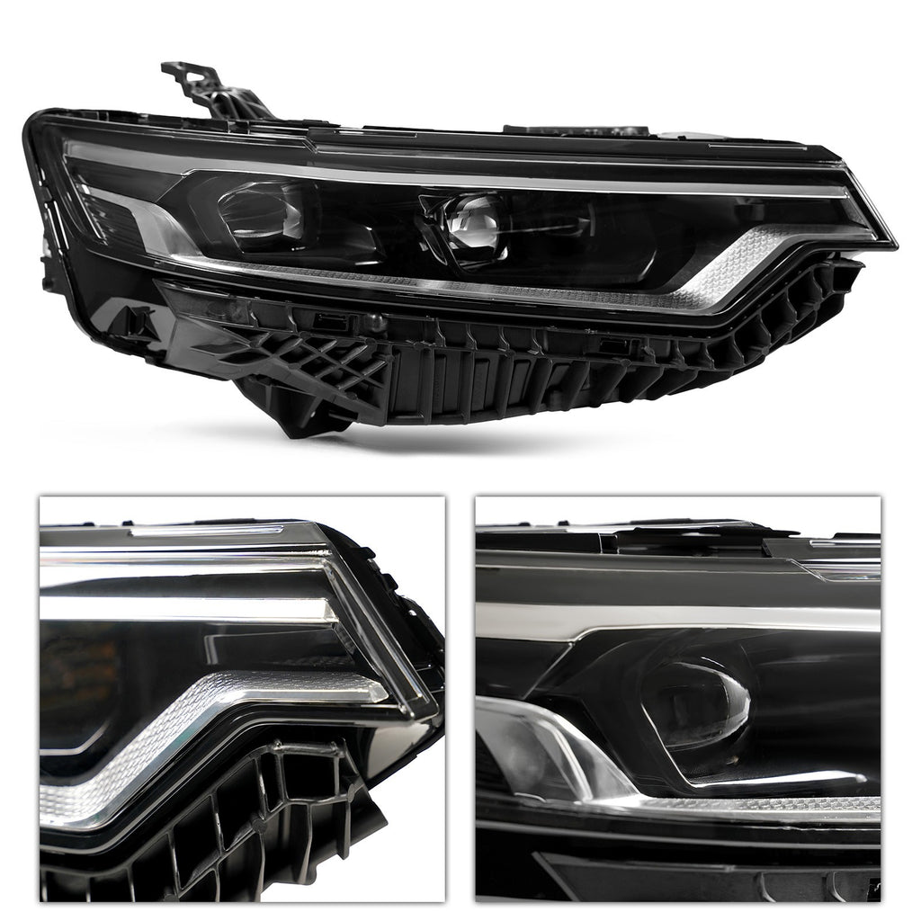 Left LED headlight lens close-up for 2020-2025 Cadillac XT6