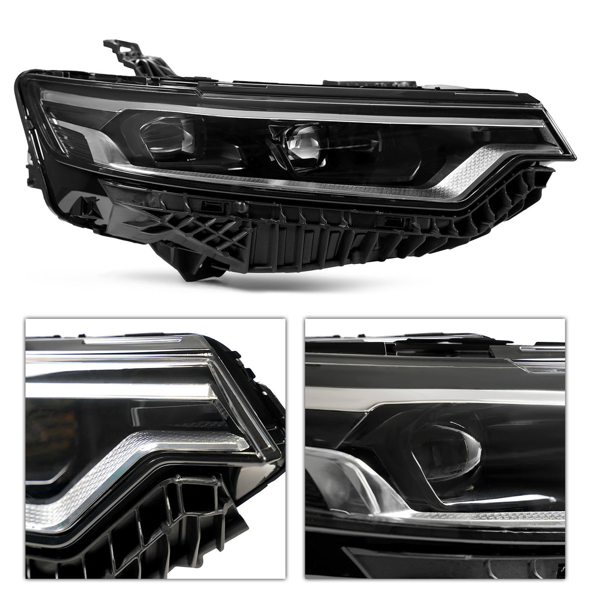 Left LED headlight lens close-up for 2020-2025 Cadillac XT6