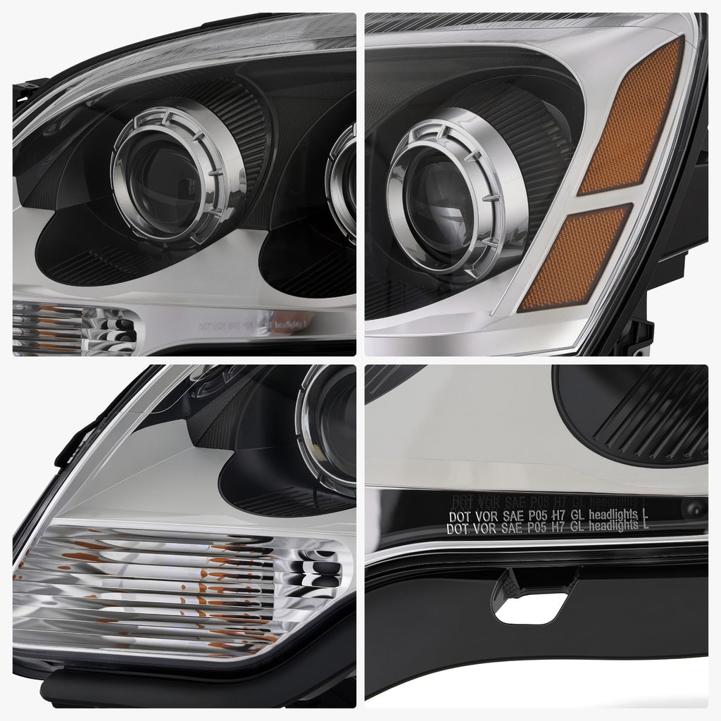 Headlight bulb size diagram for 2007-2012 GMC Acadia Chrome Projector Halogen headlights (image 2)