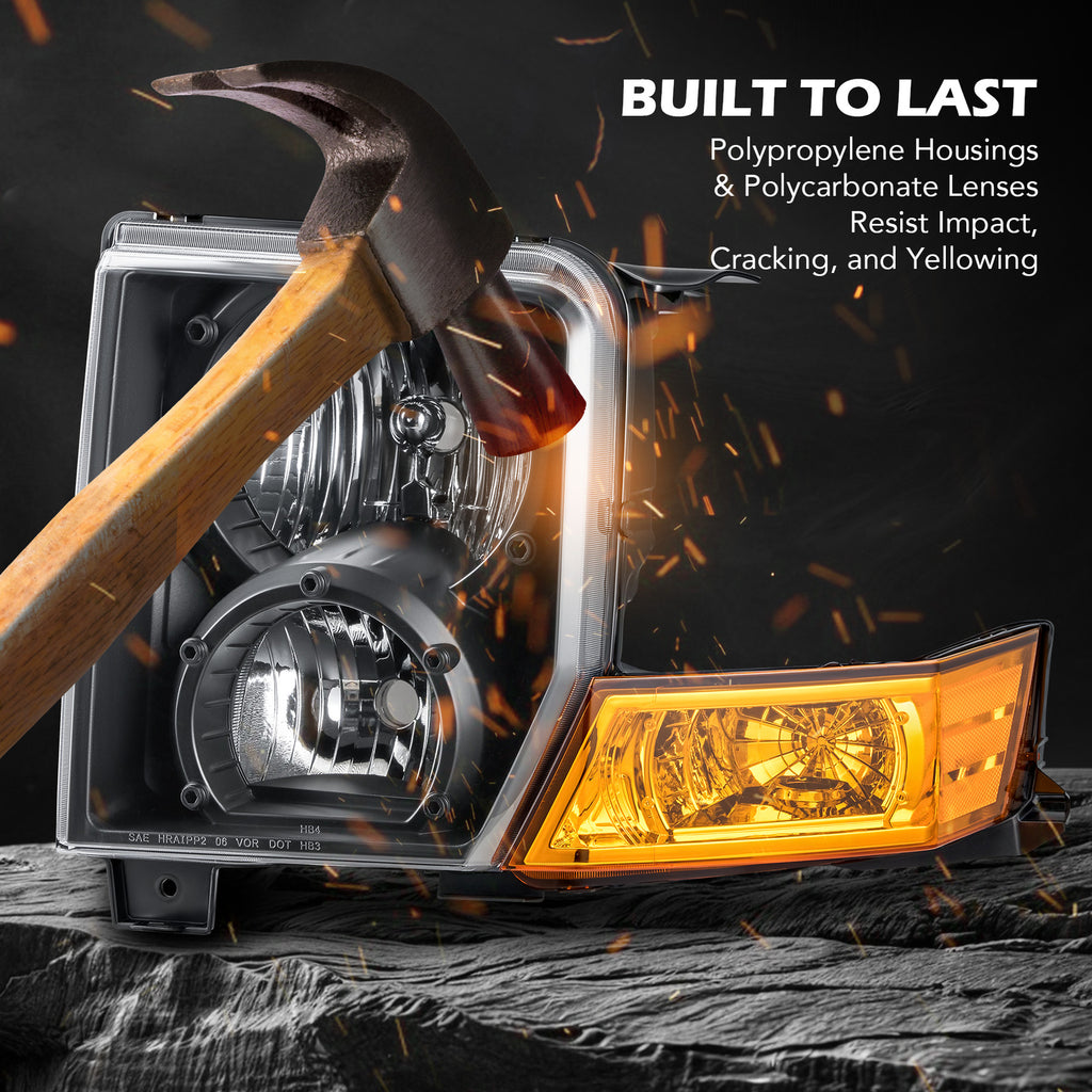 Headlight bulb size diagram for 2006-2010 Jeep Commander Black Halogen headlights (image 2)