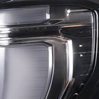 Right LED headlight lens close-up for 2025-2026 GMC Yukon / Yukon XL AT4 / Elevation