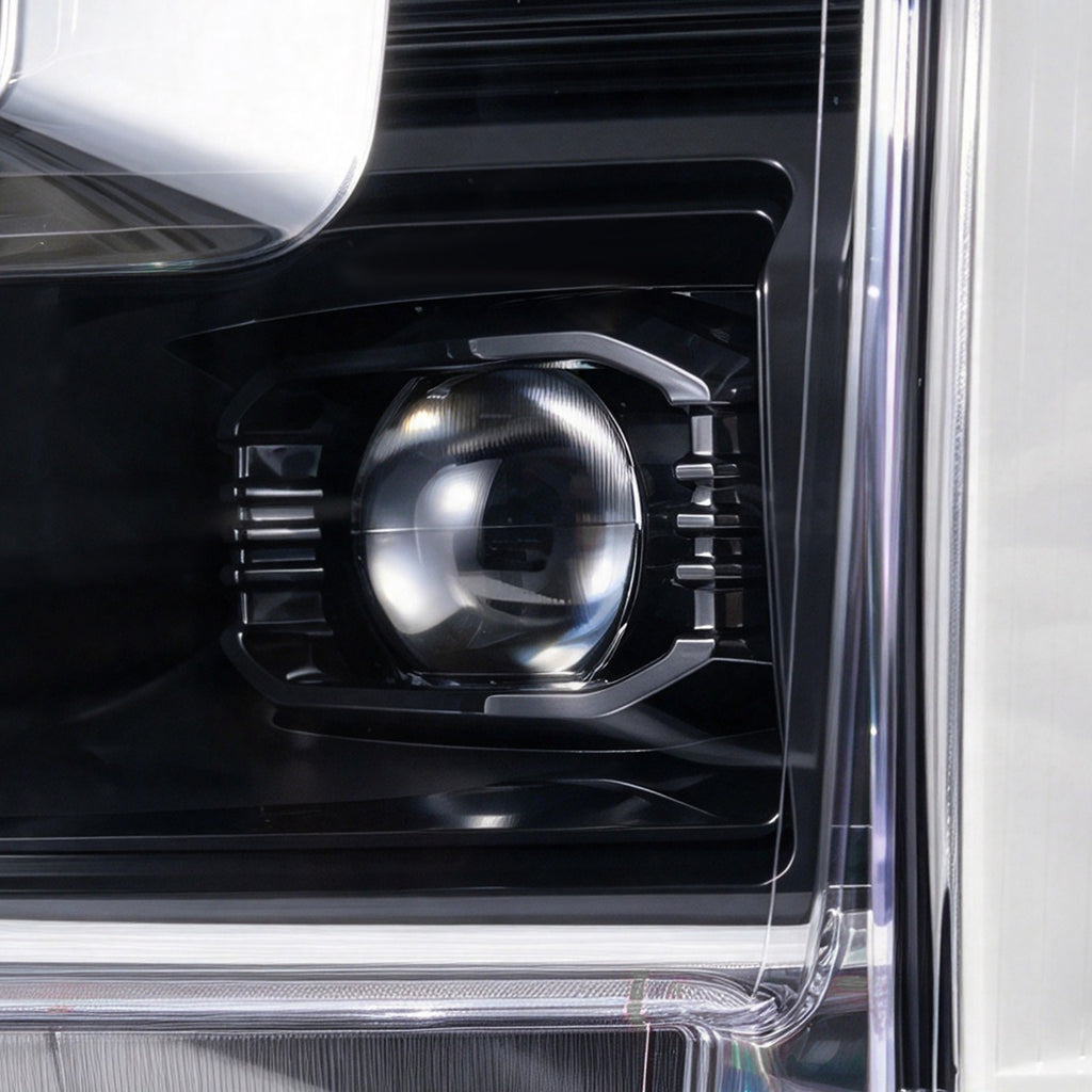 Left LED headlight lens close-up for 2024-2026 Ford F-150 Raptor