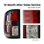 black LED tail light view 8 for Chevy Silverado 1500 Halogen Models (2014-2018)