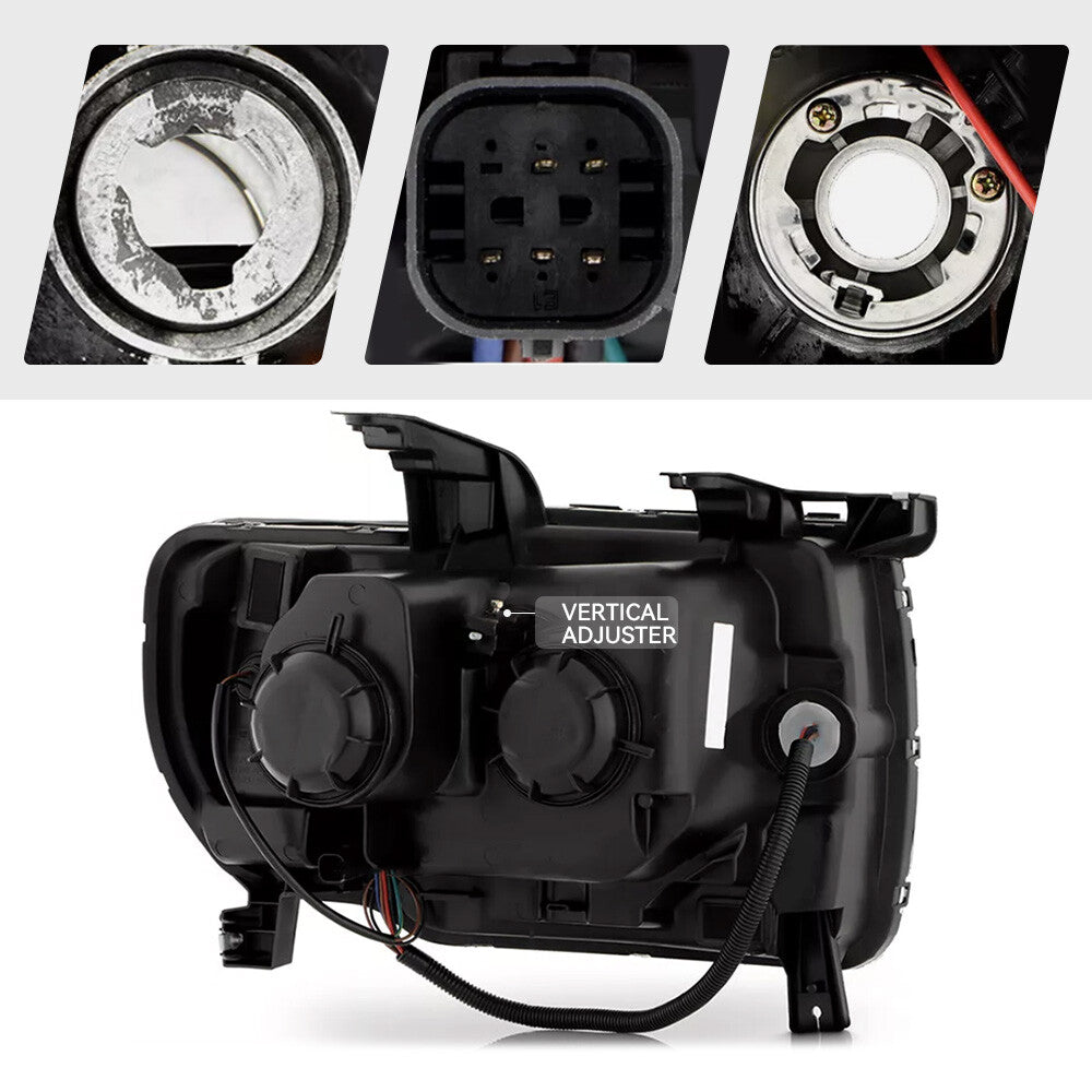Pair halogen projector headlight rear housing angle for 2015-2022 GMC Canyon