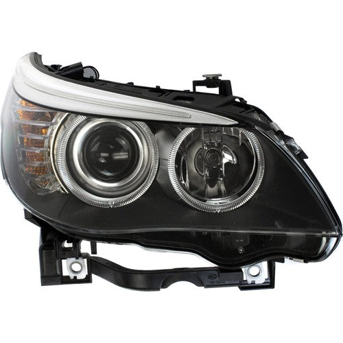 Black Halogen Angel Eye headlight side angle for 2004-2010 BMW 5 Series E60 E61