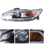 Right halogen projector headlight lens close-up for 2010-2012 Ford Taurus