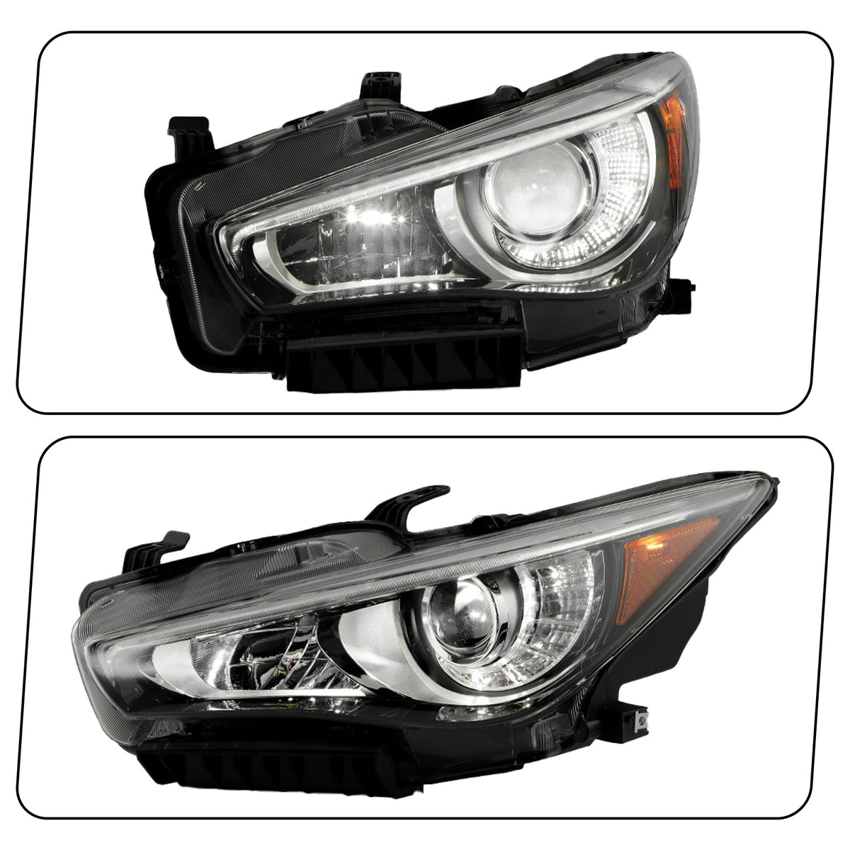 Left LED headlight side angle for 2014-2017 Infiniti Q50