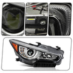 Right LED headlight side angle for 2014-2017 Infiniti Q50
