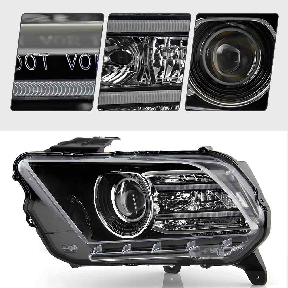 Right HID headlight side angle for 2013-2014 Ford Mustang