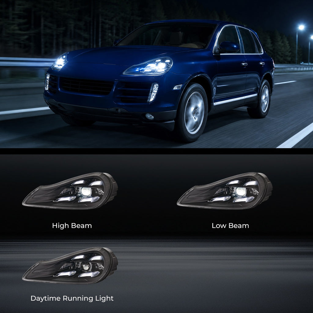 Full LED headlight features and specifications for 2007-2010 Porsche Cayenne 957 (image 4)