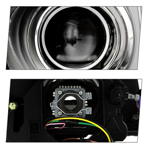 Chrome HID Projector headlight lens and housing detail for 2006-2011 Cadillac DTS