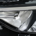 Right LED headlight lens close-up for 2023-2025 Ford Escape
