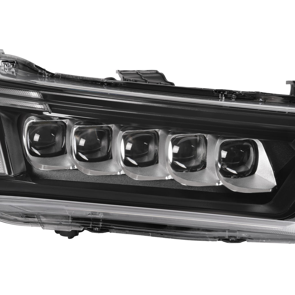 Right LED headlight lens close-up for 2017-2020 Acura MDX
