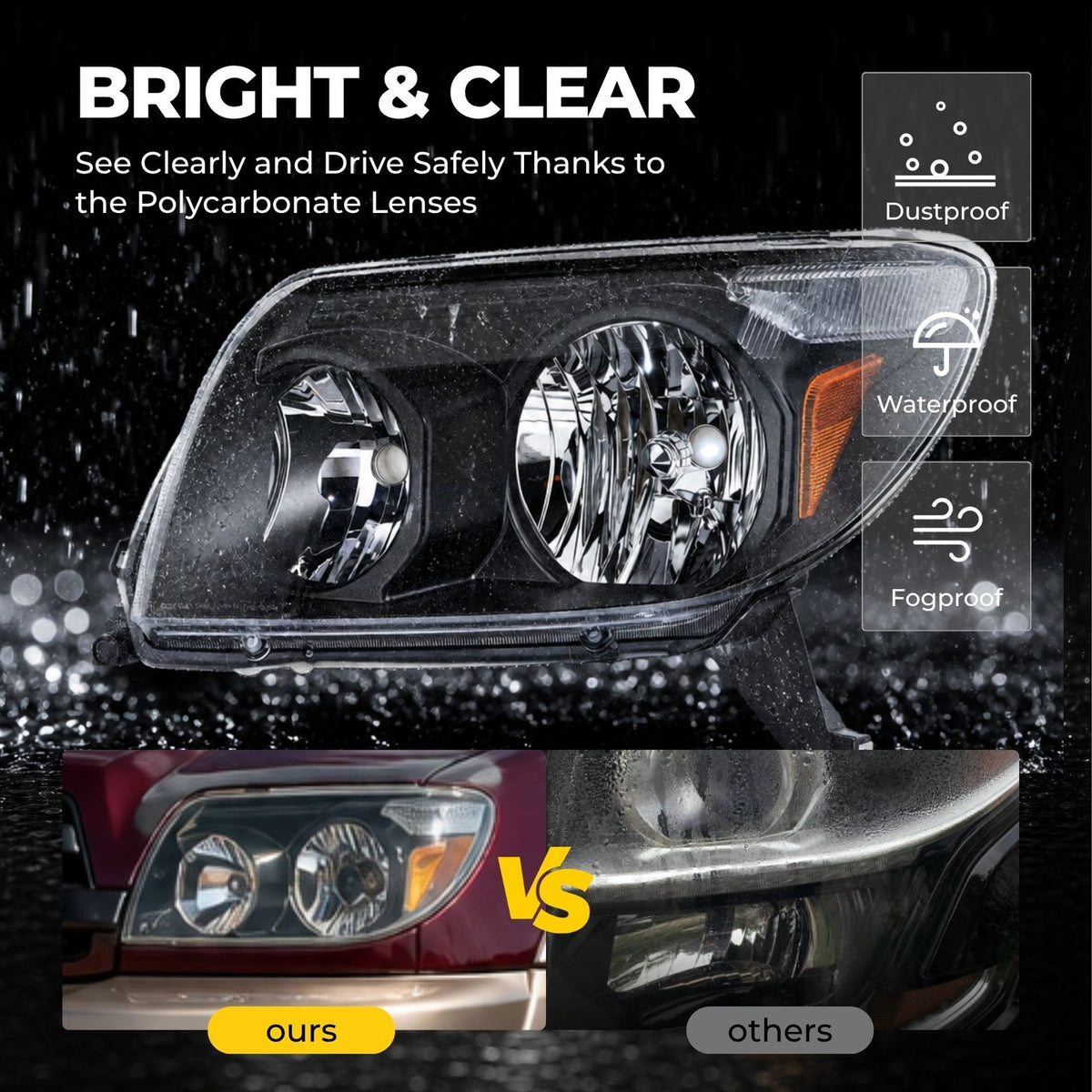 Black Halogen headlight features and specifications for 2003-2005 Toyota 4Runner (image 5)