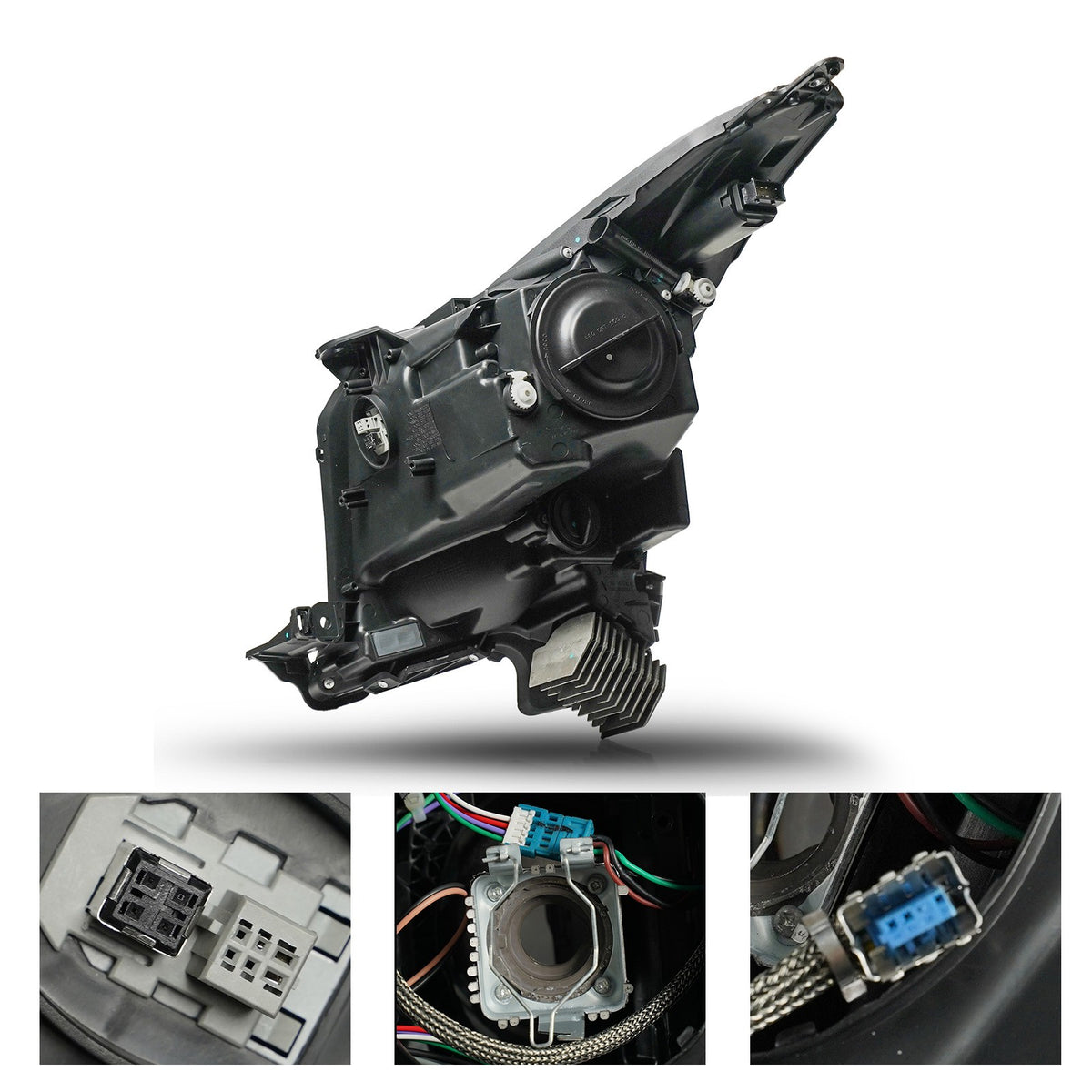 Pair HID headlight rear housing angle for 2013-2017 Cadillac XTS