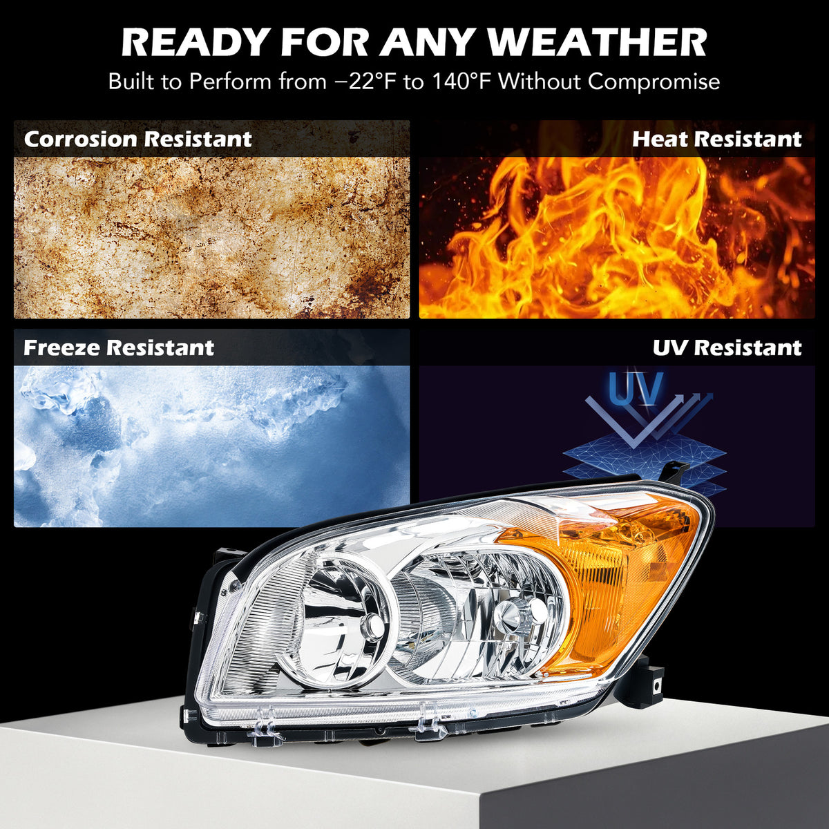 Chrome Halogen headlight features and specifications for 2009-2012 Toyota RAV4 (image 4)