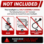 Not included parts diagram for 2013-2017 Audi A5 headlights