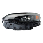 Left LED headlight lens close-up for 2019-2023 Jeep Cherokee