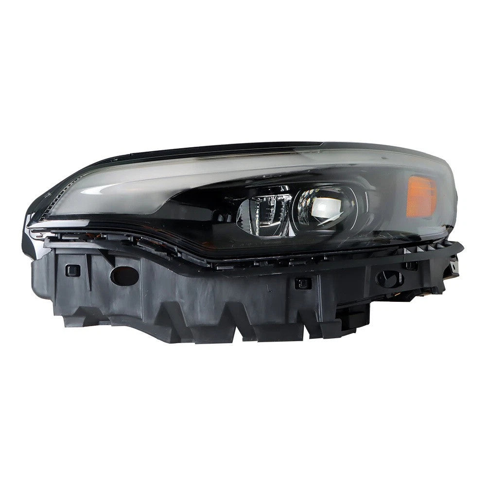 Left LED headlight lens close-up for 2019-2023 Jeep Cherokee