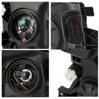 Chrome Halogen headlight lens and housing detail for 2014-2023 Kenworth T880
