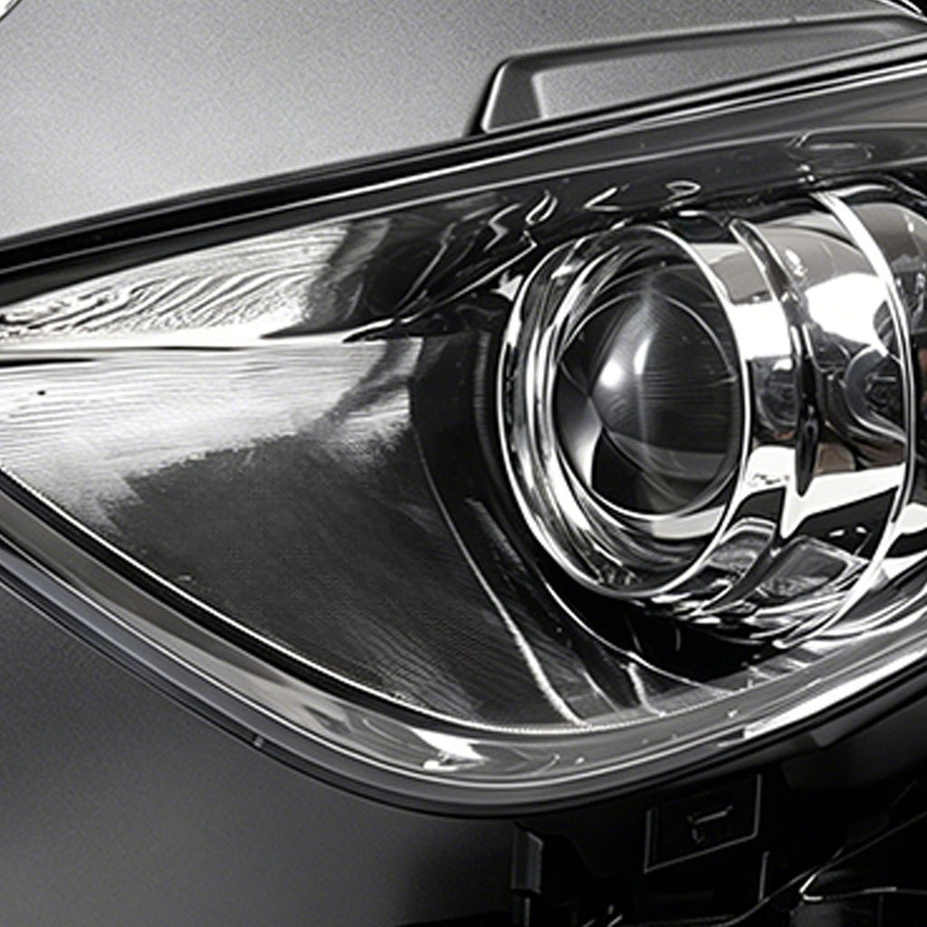 Left HID headlight lens close-up for 2009-2017 Infiniti FX35/FX37/QX70