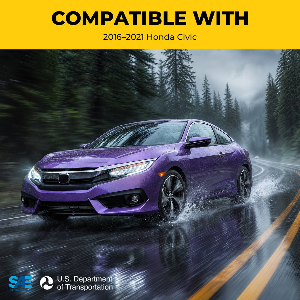 Full LED headlight lens and housing detail for 2016-2021 Honda Civic