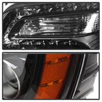 Left projector headlight lens close-up for 2012-2014 Chrysler 300