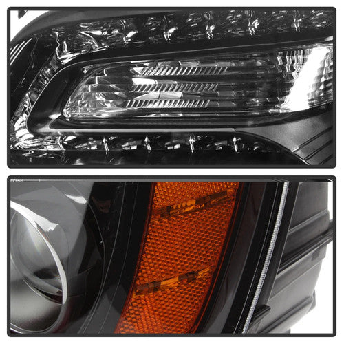 Left projector headlight lens close-up for 2012-2014 Chrysler 300