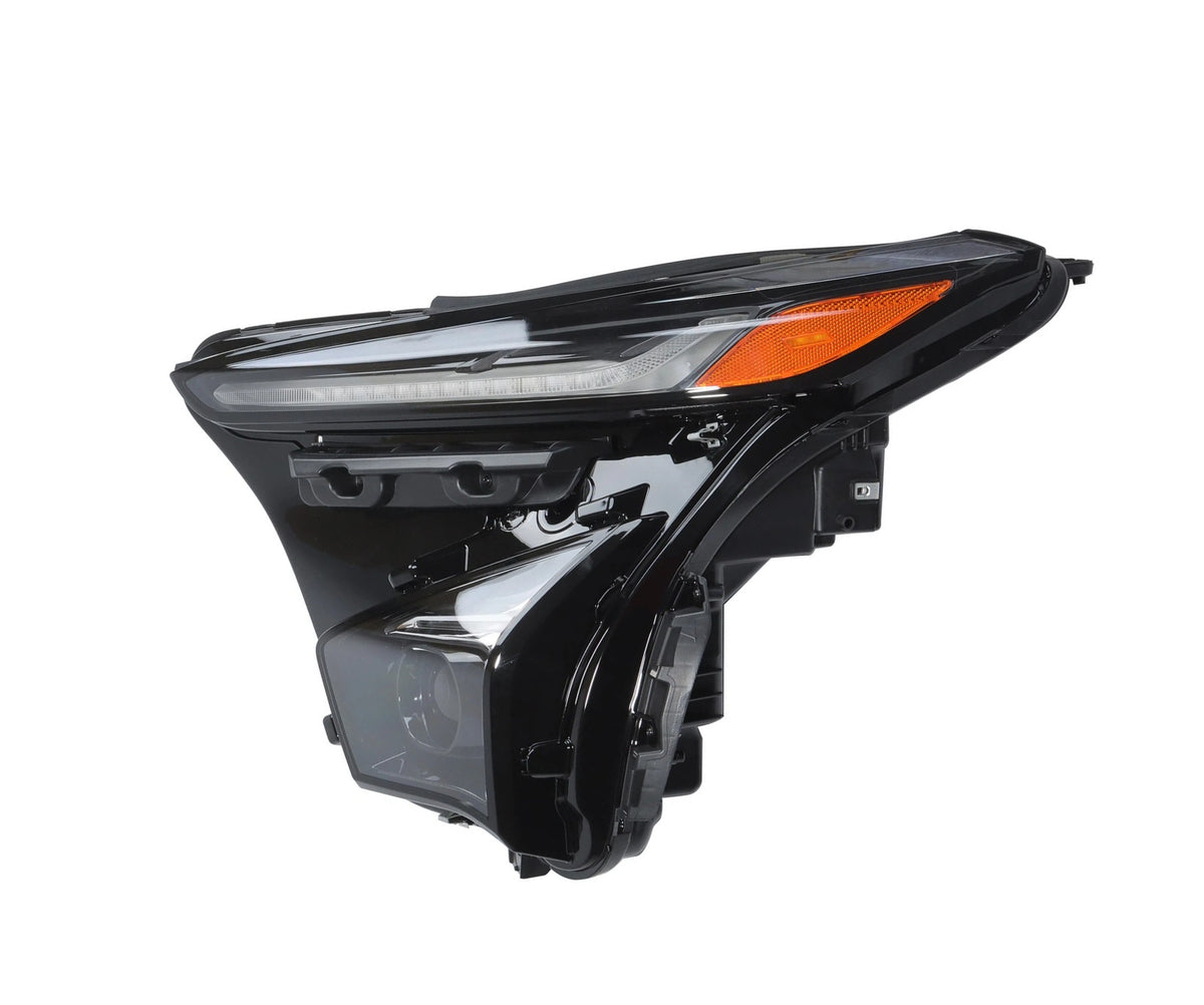 Left LED projector headlight lens close-up for 2022-2023 Chevy Bolt EUV
