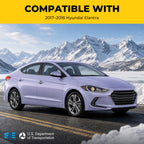 Fitment chart for Black Projector Halogen headlights, 2017-2018 Hyundai Elantra